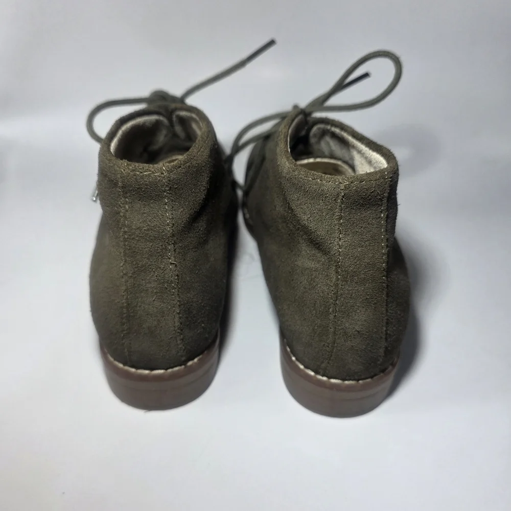 Hush Puppies Women’s Leather Lace-Up Oxford Shoes Dark Olive Suede Size 6.5